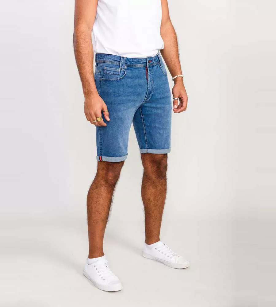 D555 Men's Blue Stretch Denim Shorts Suffolk