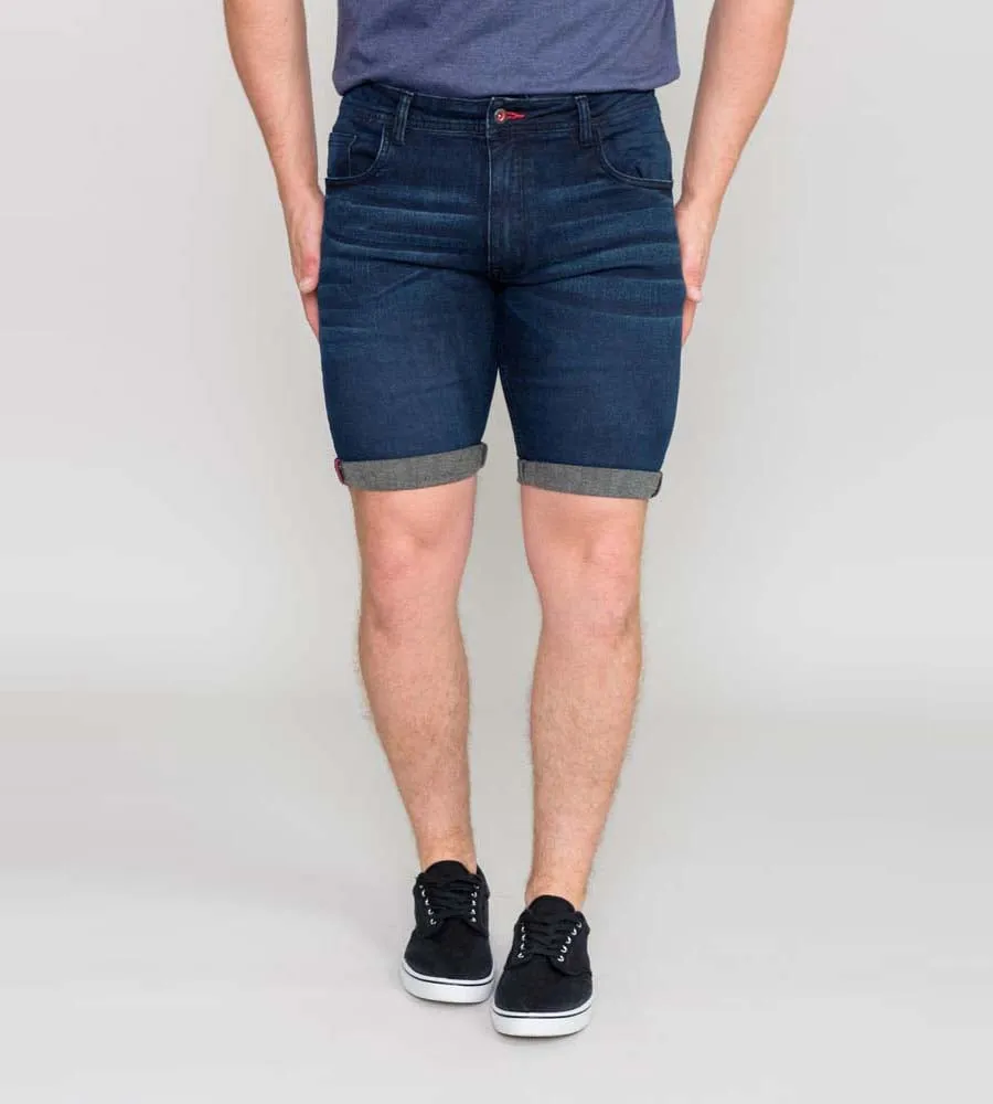 D555 Men's Dark Blue Stretch Denim Shorts Brentwood