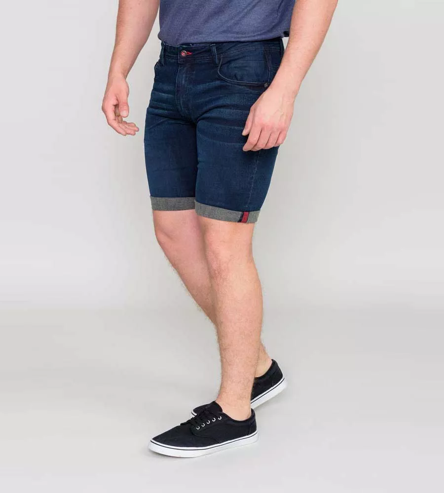 D555 Men's Dark Blue Stretch Denim Shorts Brentwood