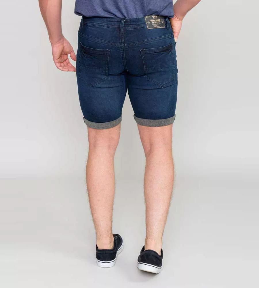 D555 Men's Dark Blue Stretch Denim Shorts Brentwood