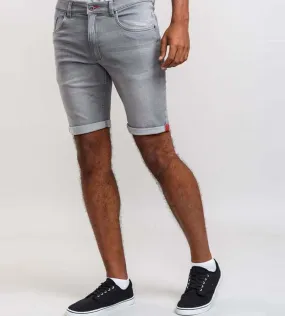 D555 Men's Grey Stretch Denim Shorts (GRIFFIN 2)