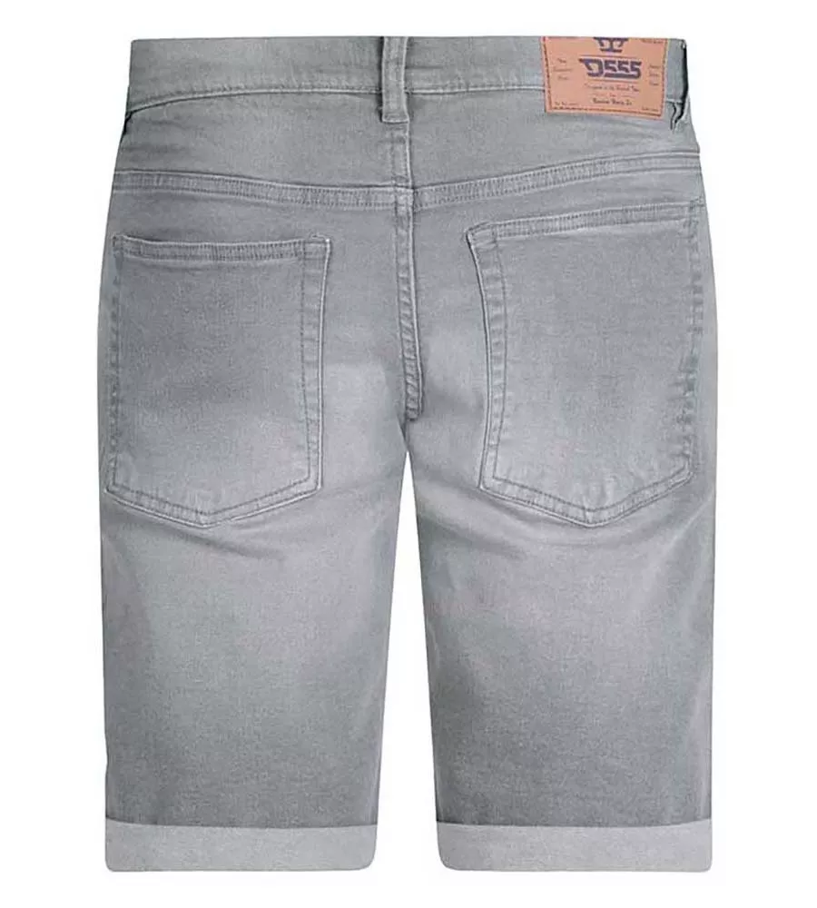 D555 Men's Grey Stretch Denim Shorts (GRIFFIN 2)