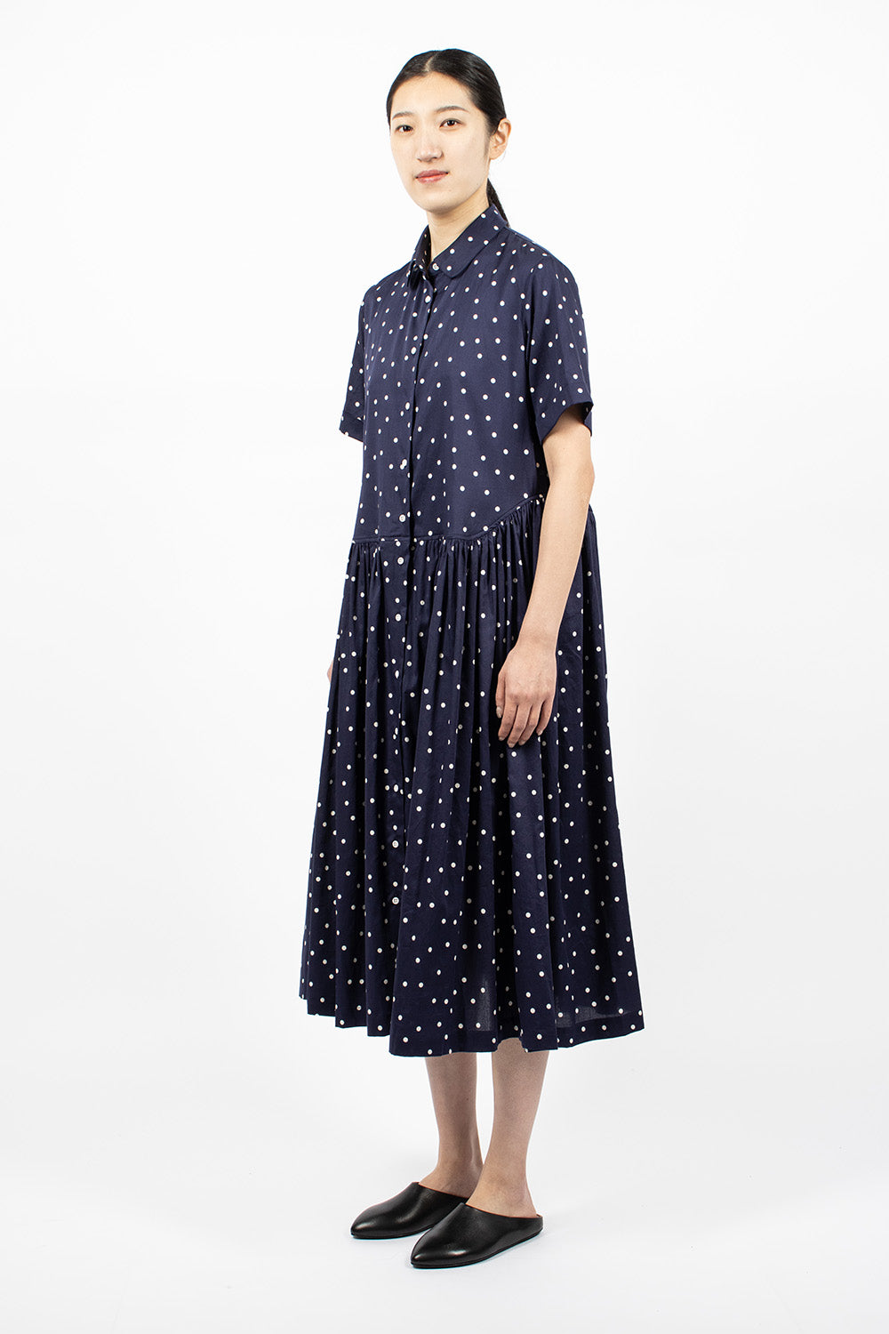 Dark Navy/Ivory Dots Daphne Dress