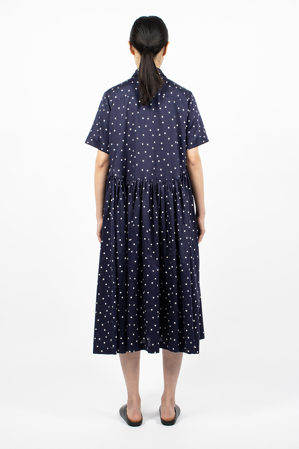 Dark Navy/Ivory Dots Daphne Dress