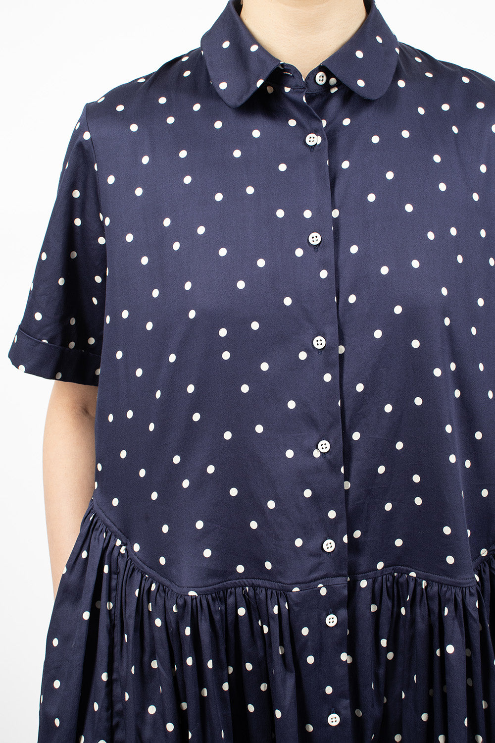 Dark Navy/Ivory Dots Daphne Dress