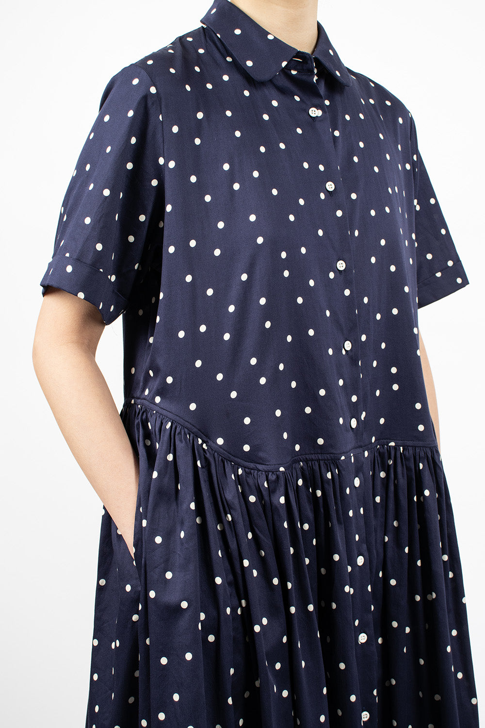 Dark Navy/Ivory Dots Daphne Dress