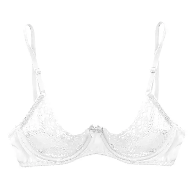 Demi Bra, White Lace Underwire Duet