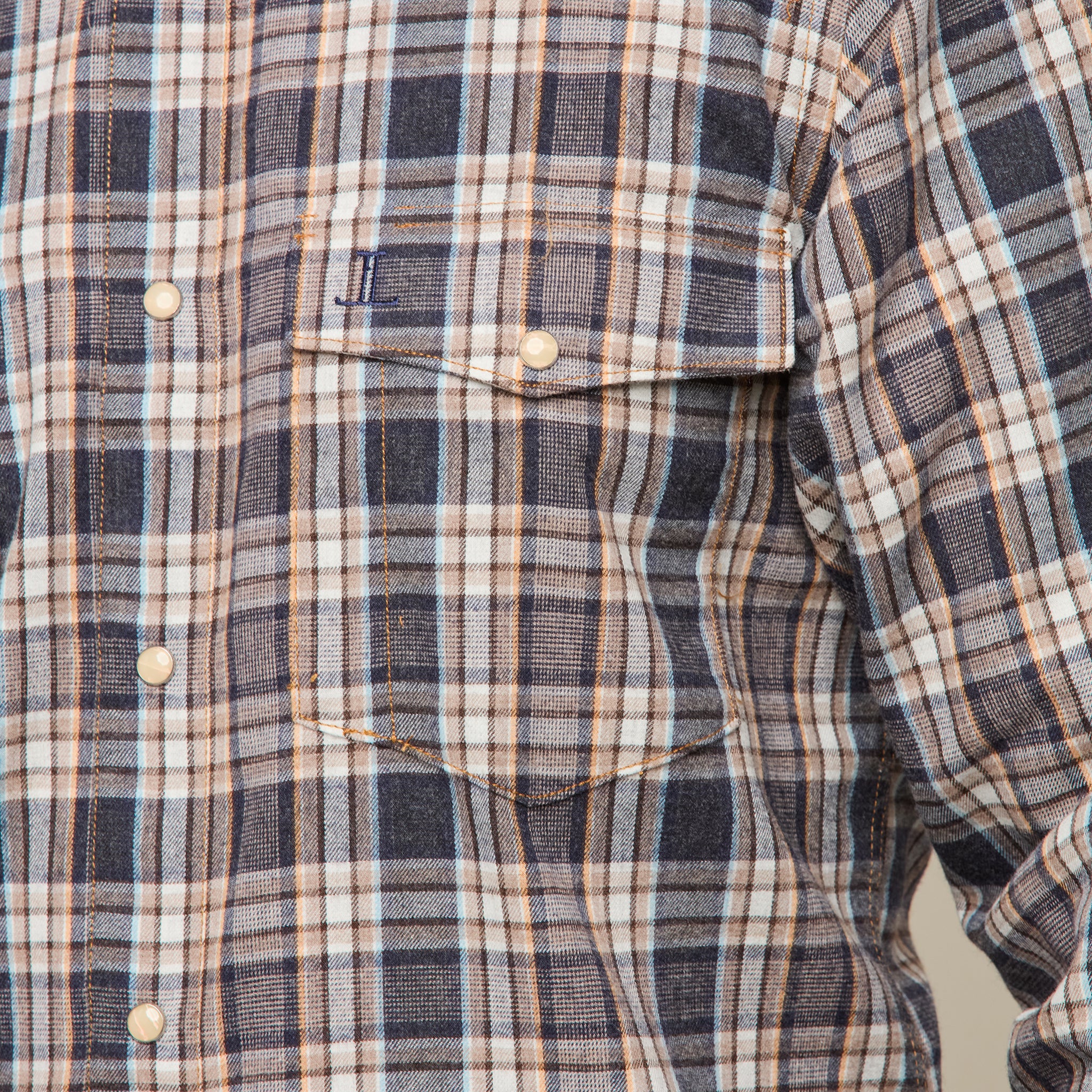 Denver Flannel Blue Brown - Shop Now