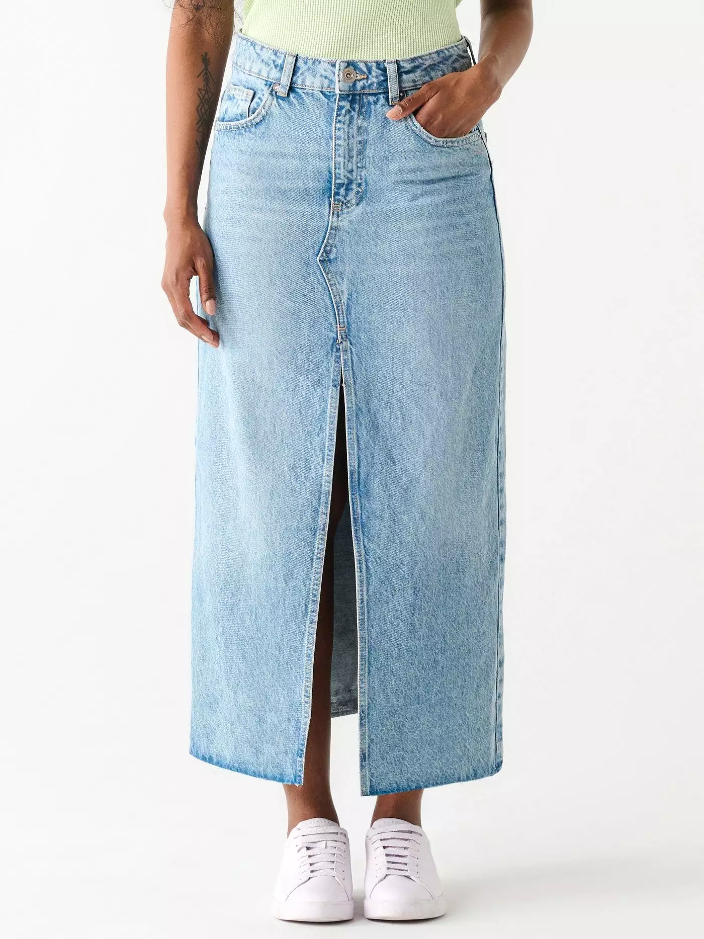 DEX denim maxi skirt