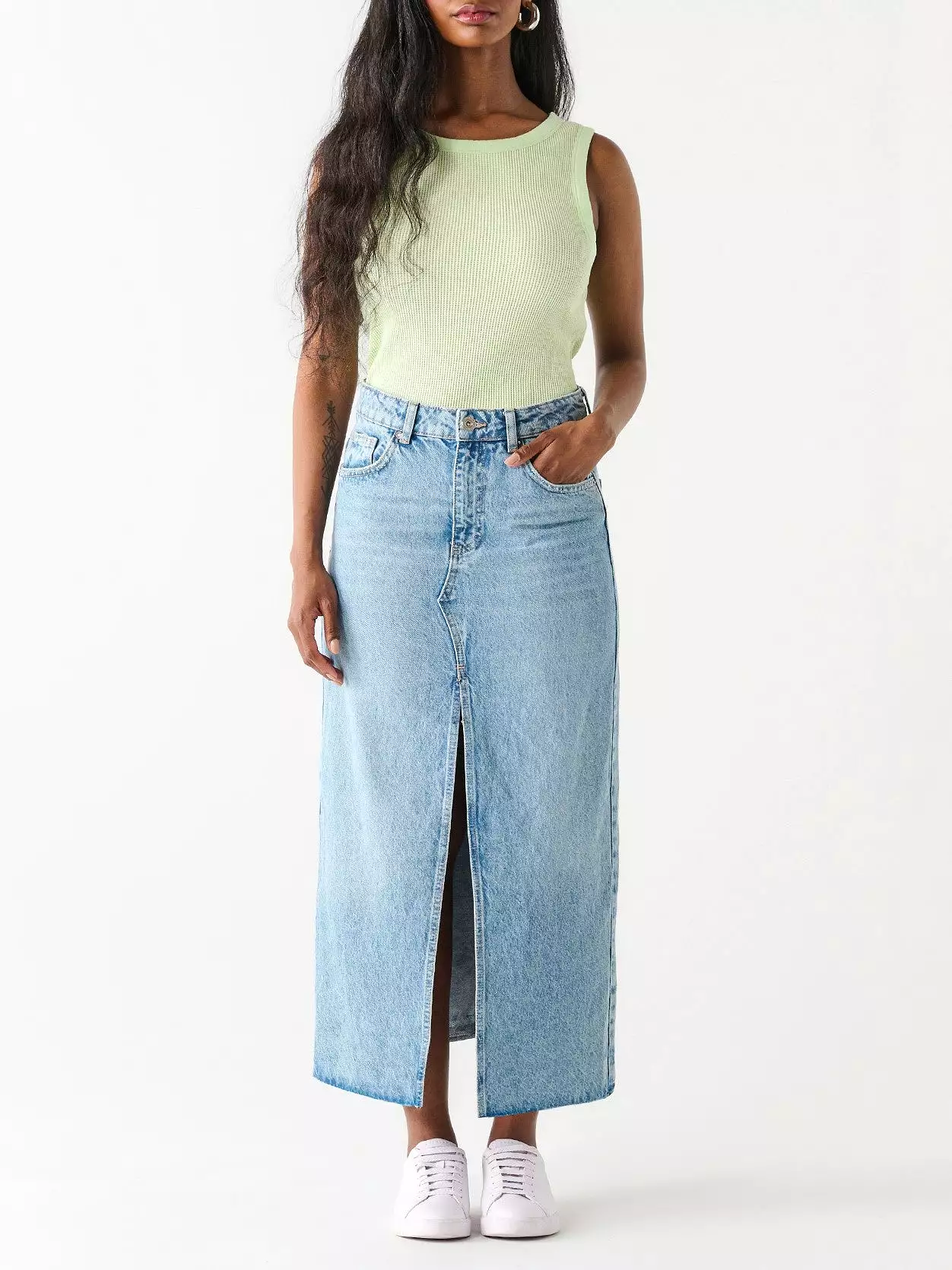 DEX denim maxi skirt