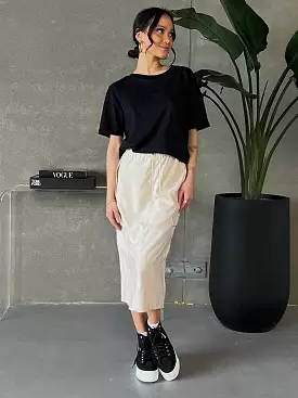 DEX Parachute Cargo Midi Skirt modified for improved search engine optimization: Trendy Parachute Cargo Midi Skirt by DEX