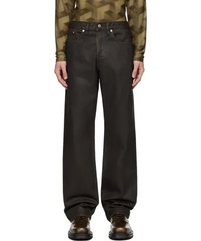 Dries Van Noten Brown Wax Jeans