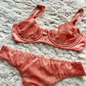 Duet Lace Underwire Demi Bra - Coral, best price.