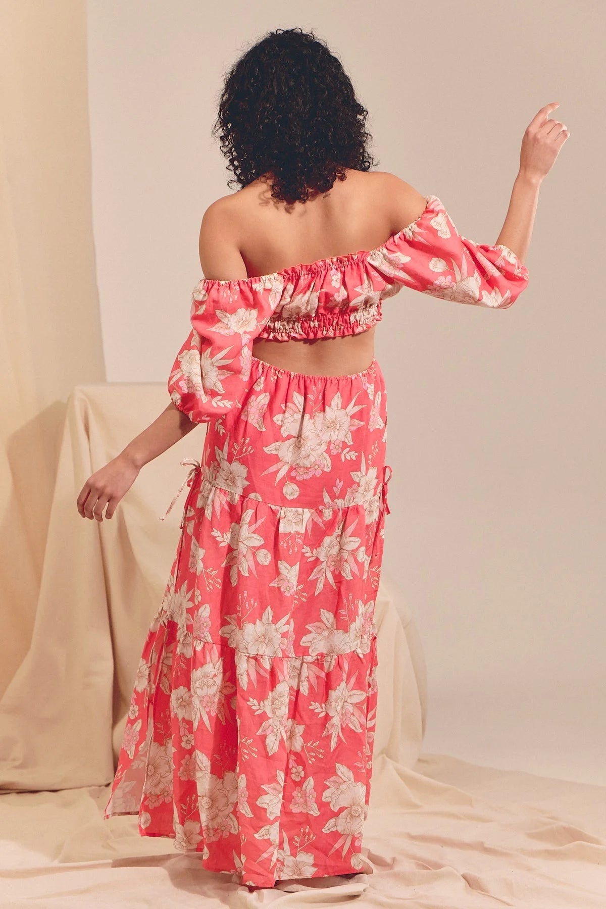 Eden Linen Maxi Dress, Hawaii Rose Collection - Shop Now