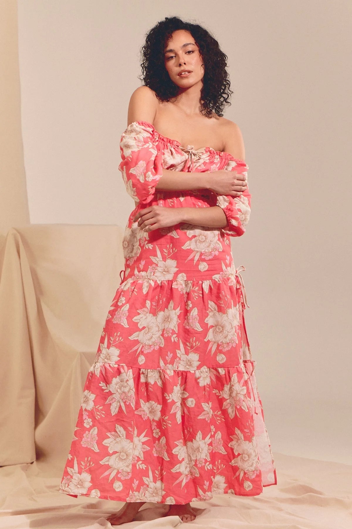 Eden Linen Maxi Dress, Hawaii Rose Collection - Shop Now