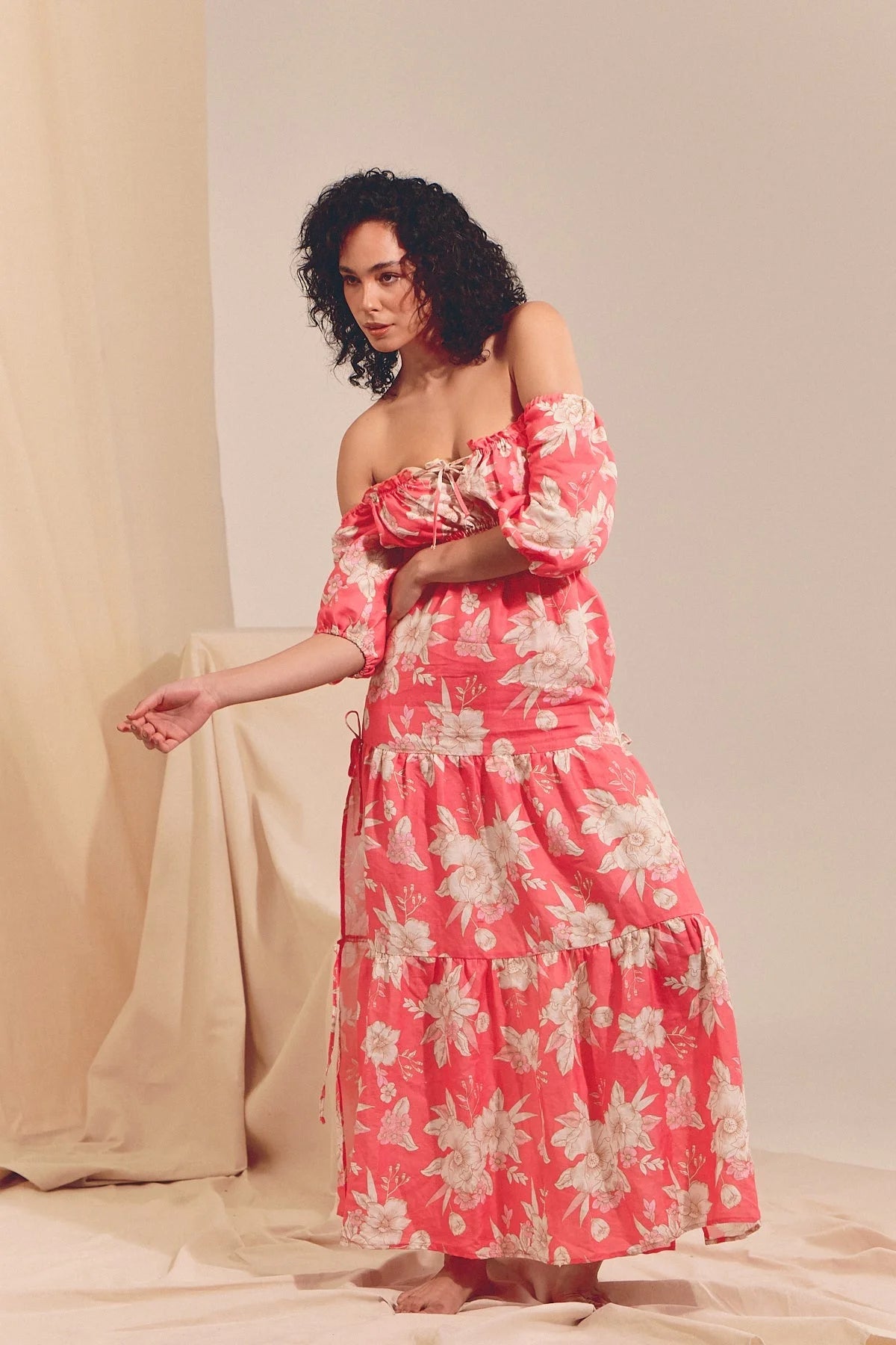 Eden Linen Maxi Dress, Hawaii Rose Collection - Shop Now