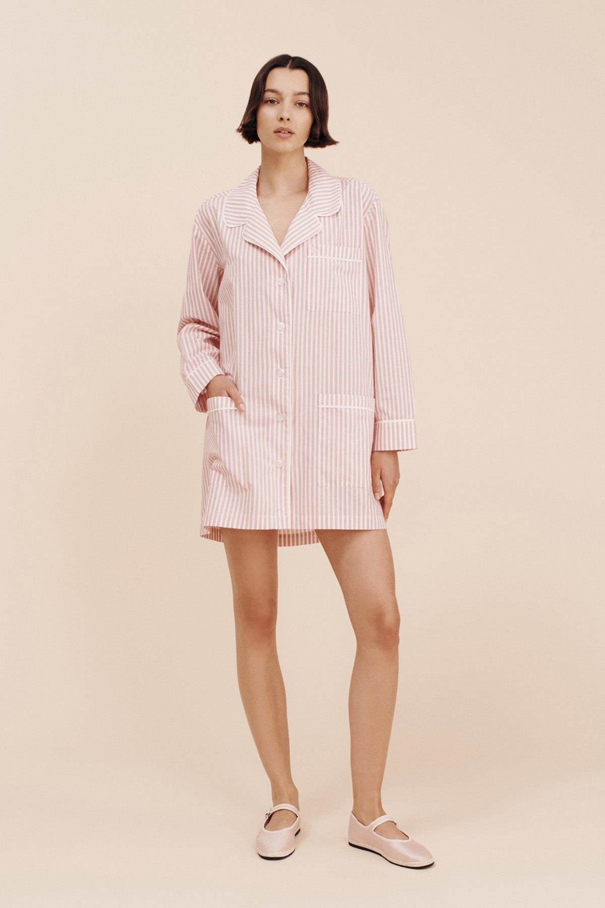 Edie Shirt Dress - Strawberry Stripe | Shop Now