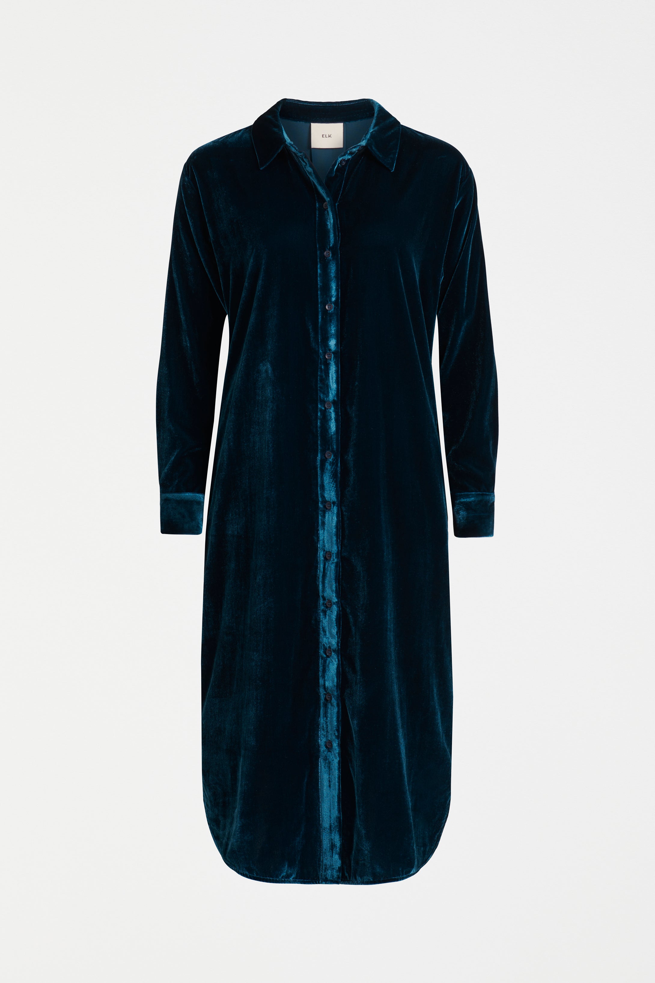 Elk - Suuri Teal Velvet Shirt Dress