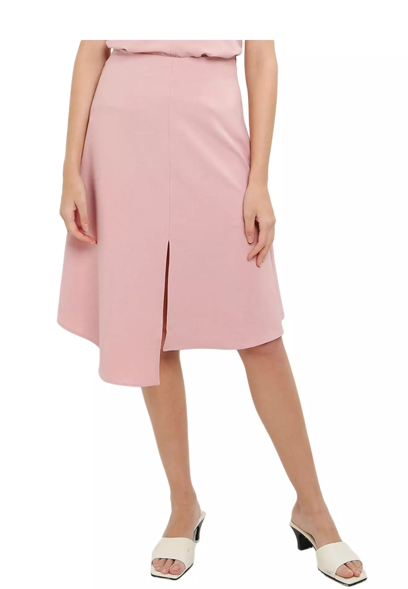 ELLE Apparel Asymmetrical Midi Skirt