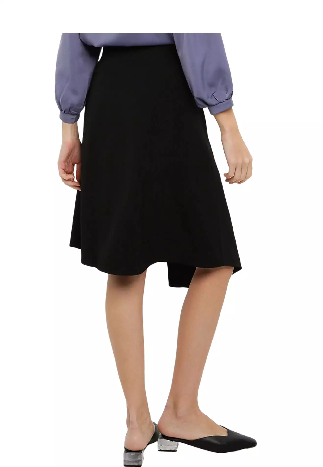 ELLE Apparel Asymmetrical Midi Skirt