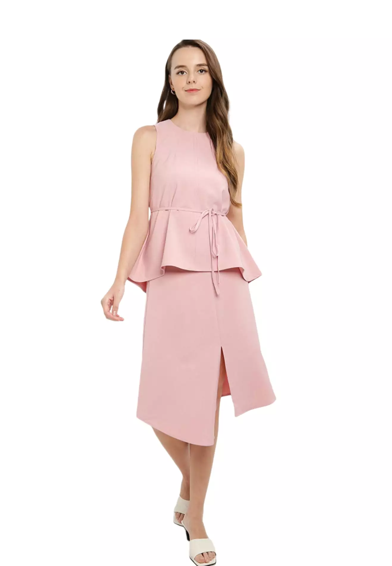 ELLE Apparel Asymmetrical Midi Skirt