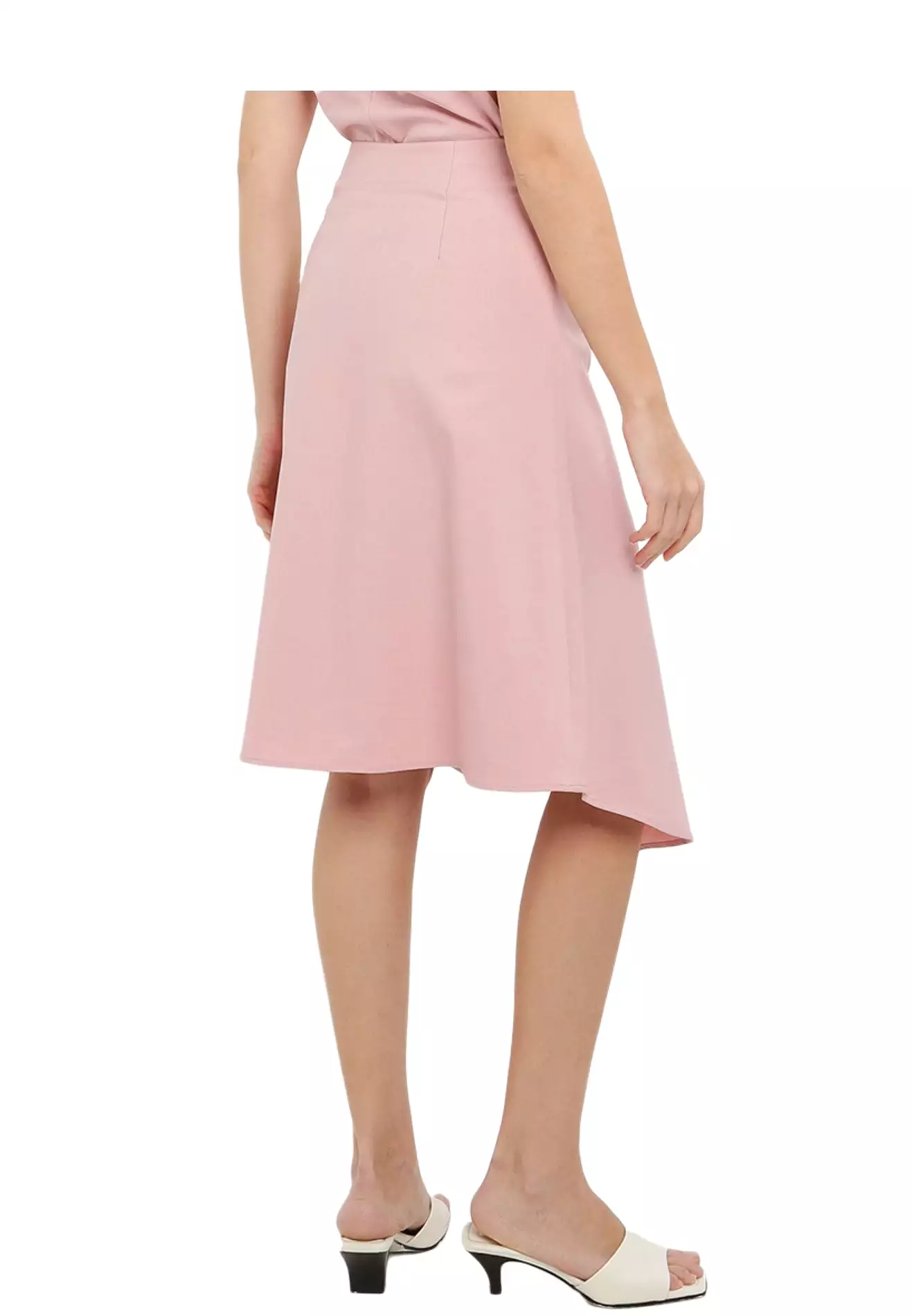 ELLE Apparel Asymmetrical Midi Skirt