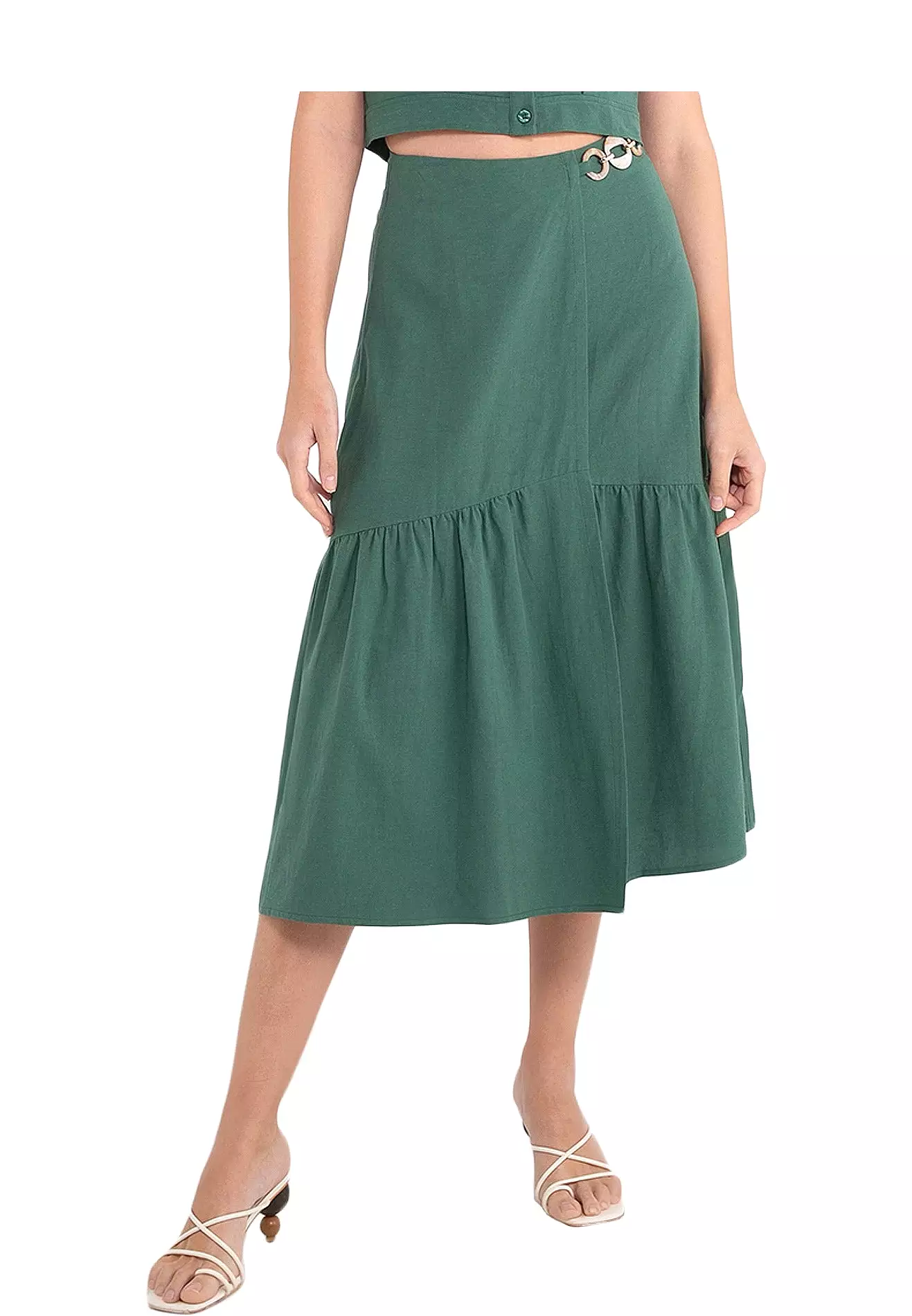 ELLE Apparel Midi Skirt: Overlapping Design