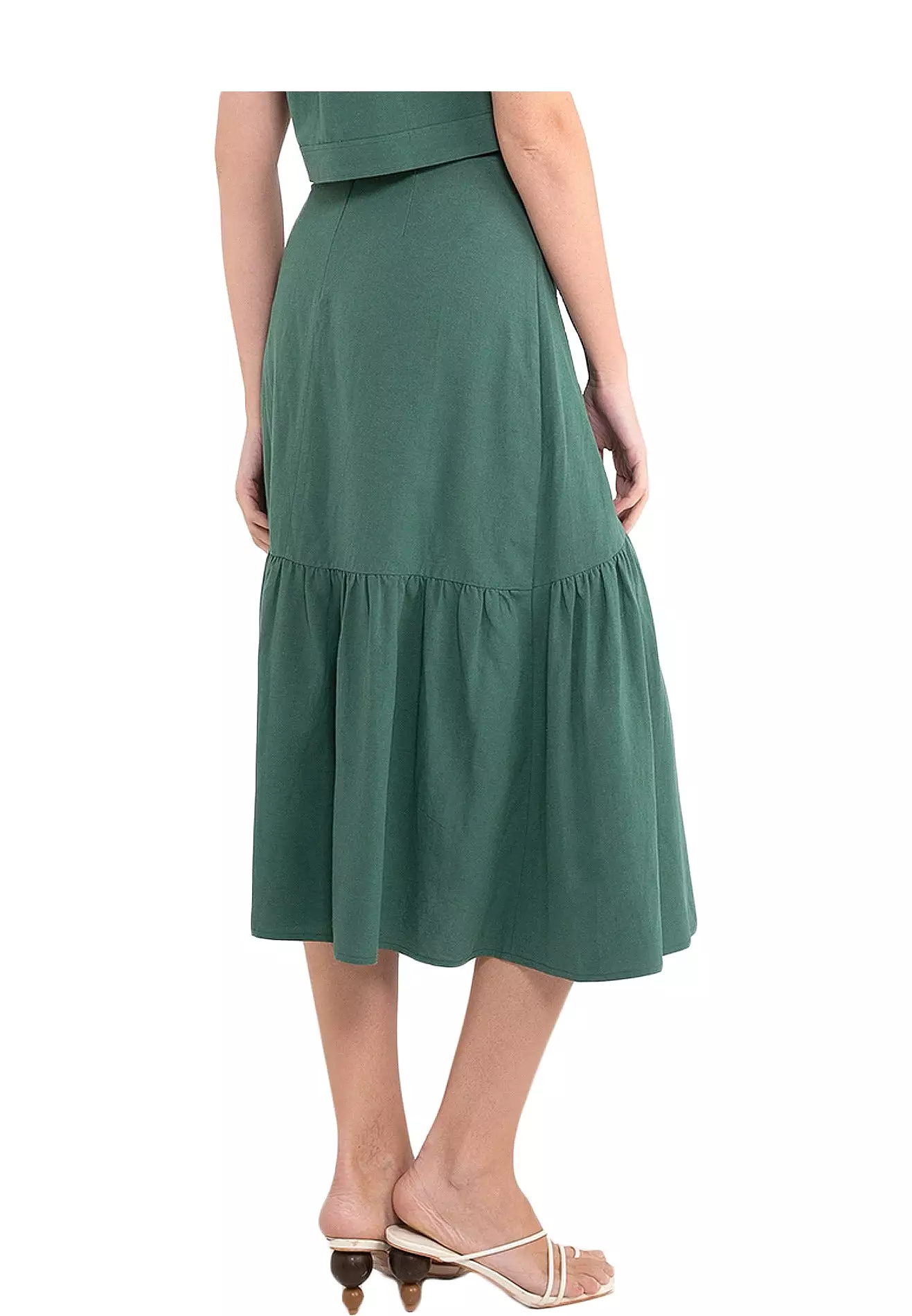 ELLE Apparel Midi Skirt: Overlapping Design