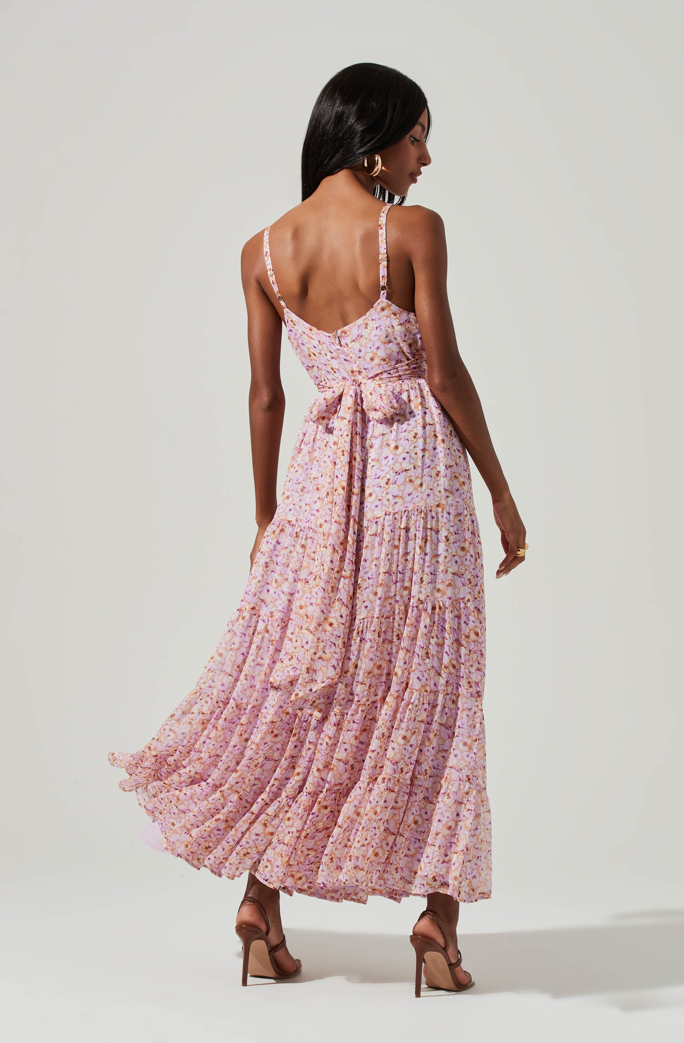 Elsa Maxi Dress, Floral Print, Front Slit