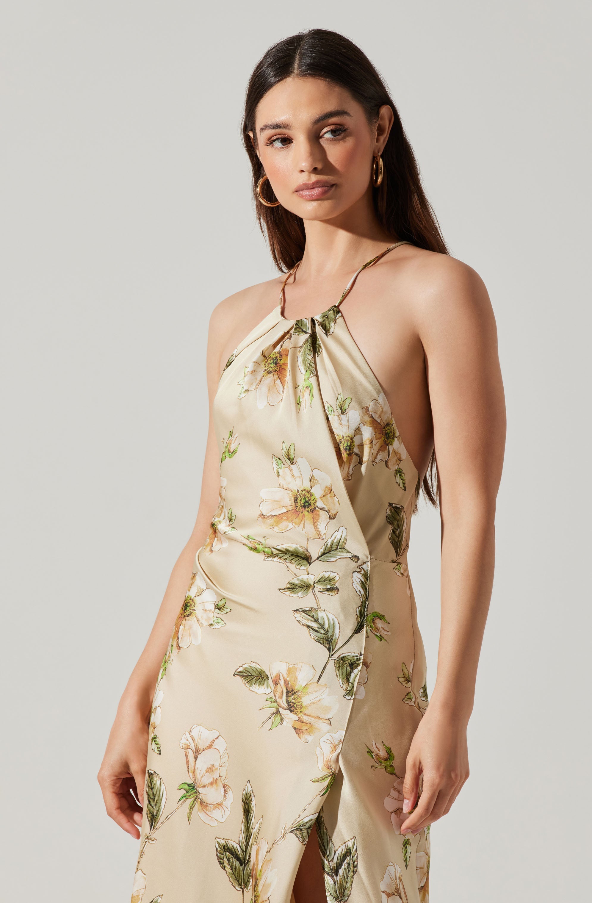 Elynor Floral Halter Maxi Dress