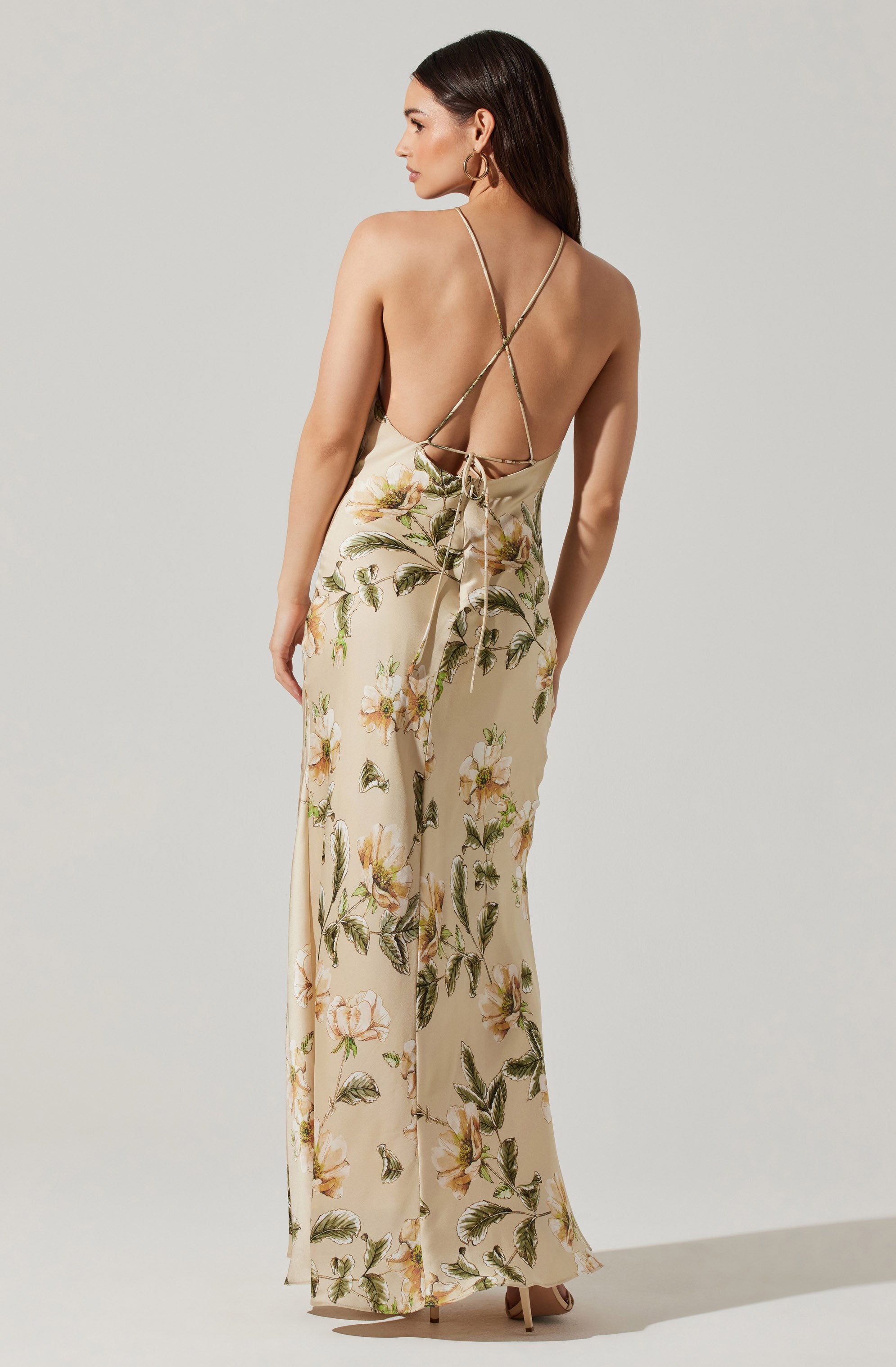 Elynor Floral Halter Maxi Dress