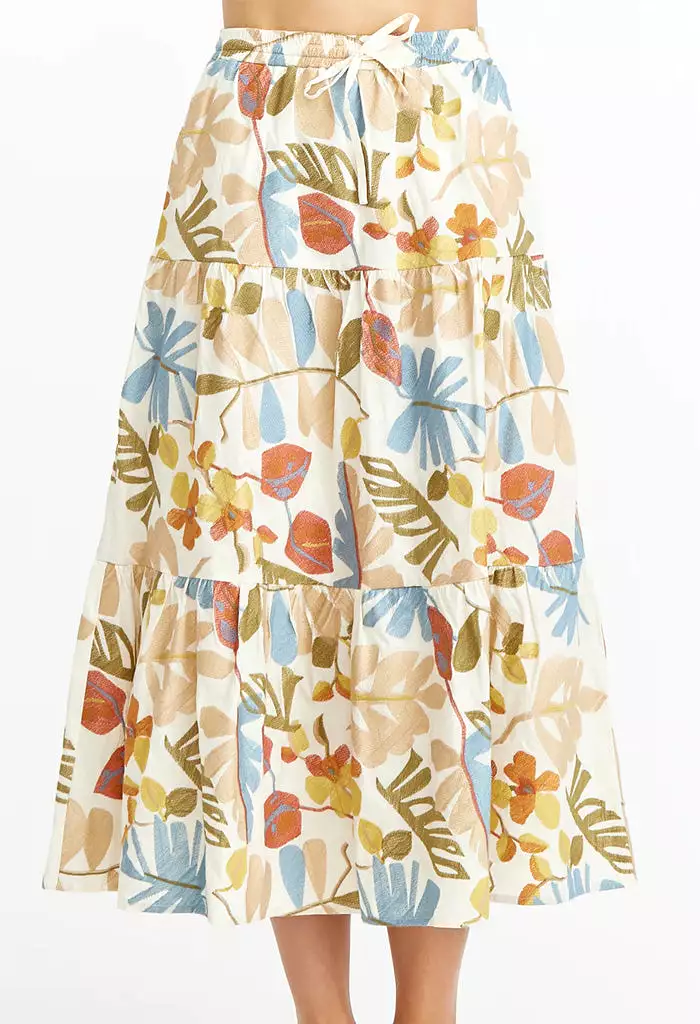 Embroidered Midi Skirt - Grant Collection