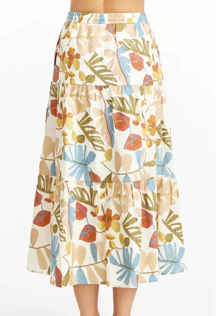 Embroidered Midi Skirt - Grant Collection