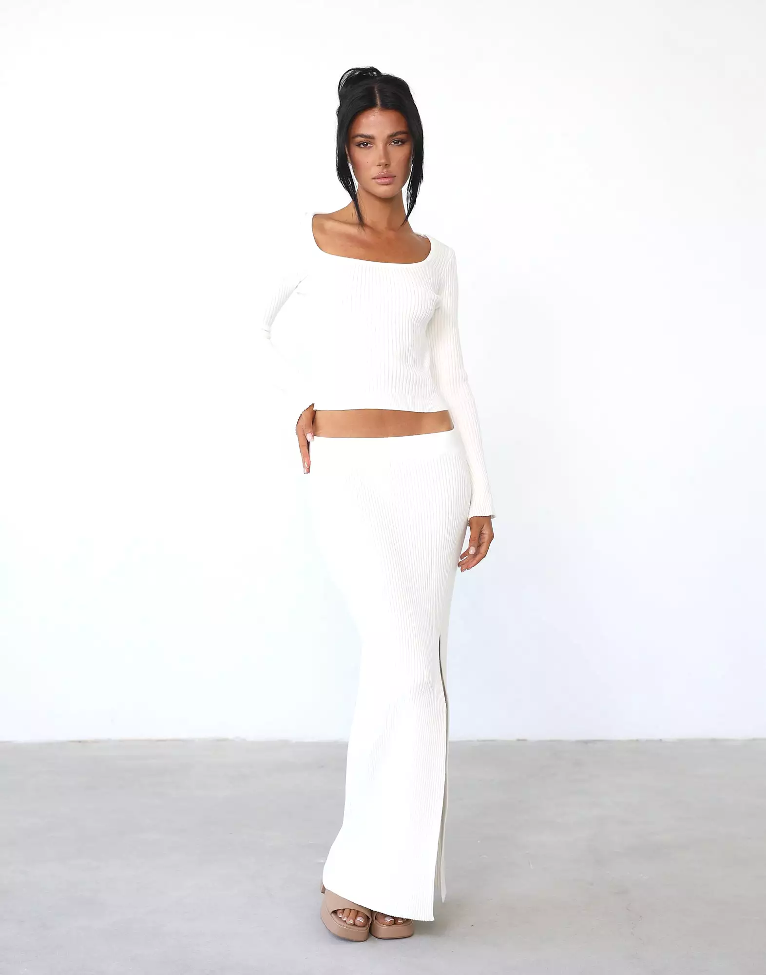 Esmie White Maxi Skirt