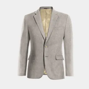 Essential gray Donegal tweed blazer.