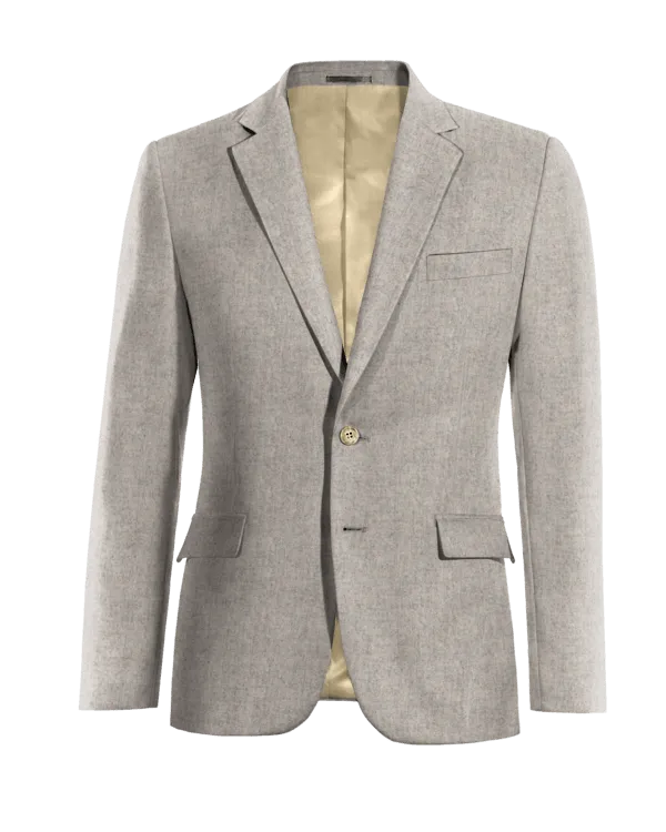 Essential gray Donegal tweed blazer.