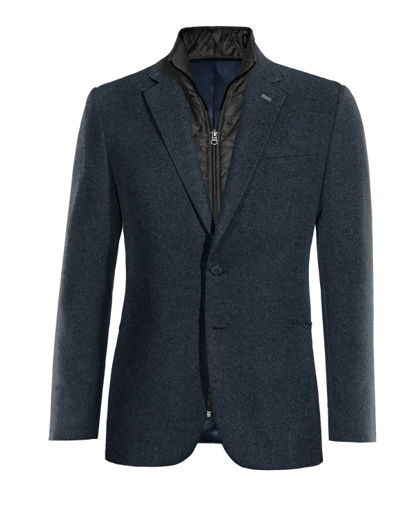 Essential navy blue Donegal tweed blazer.