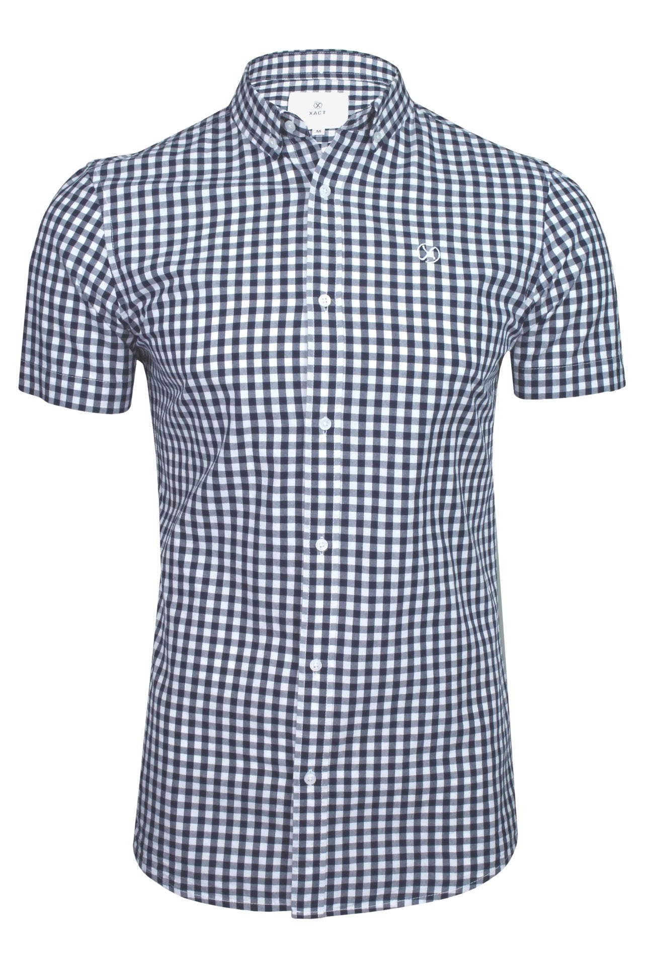 Exact Men's Cotton Gingham Check Shirt - Short Sleeve