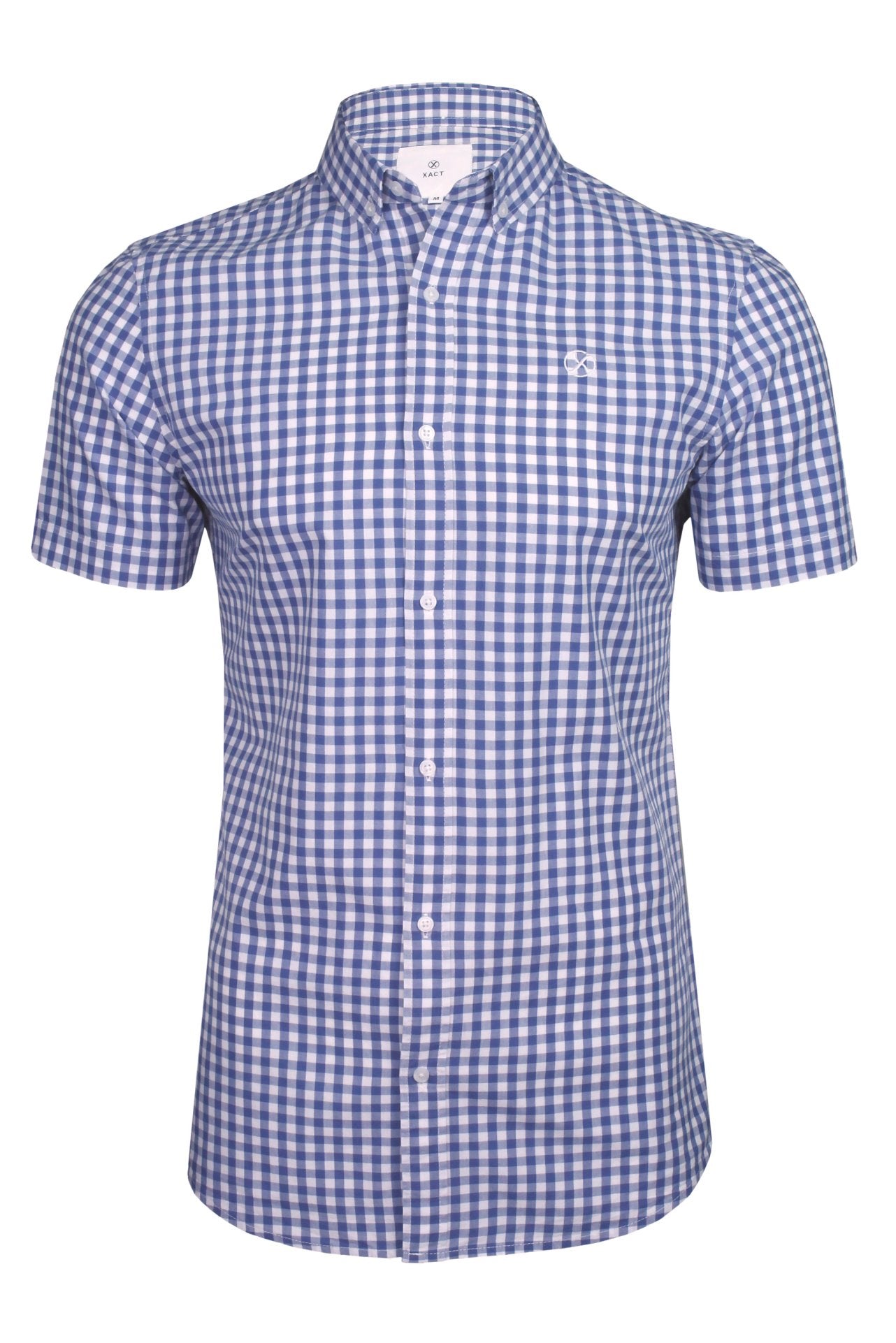 Exact Men's Cotton Gingham Check Shirt - Short Sleeve