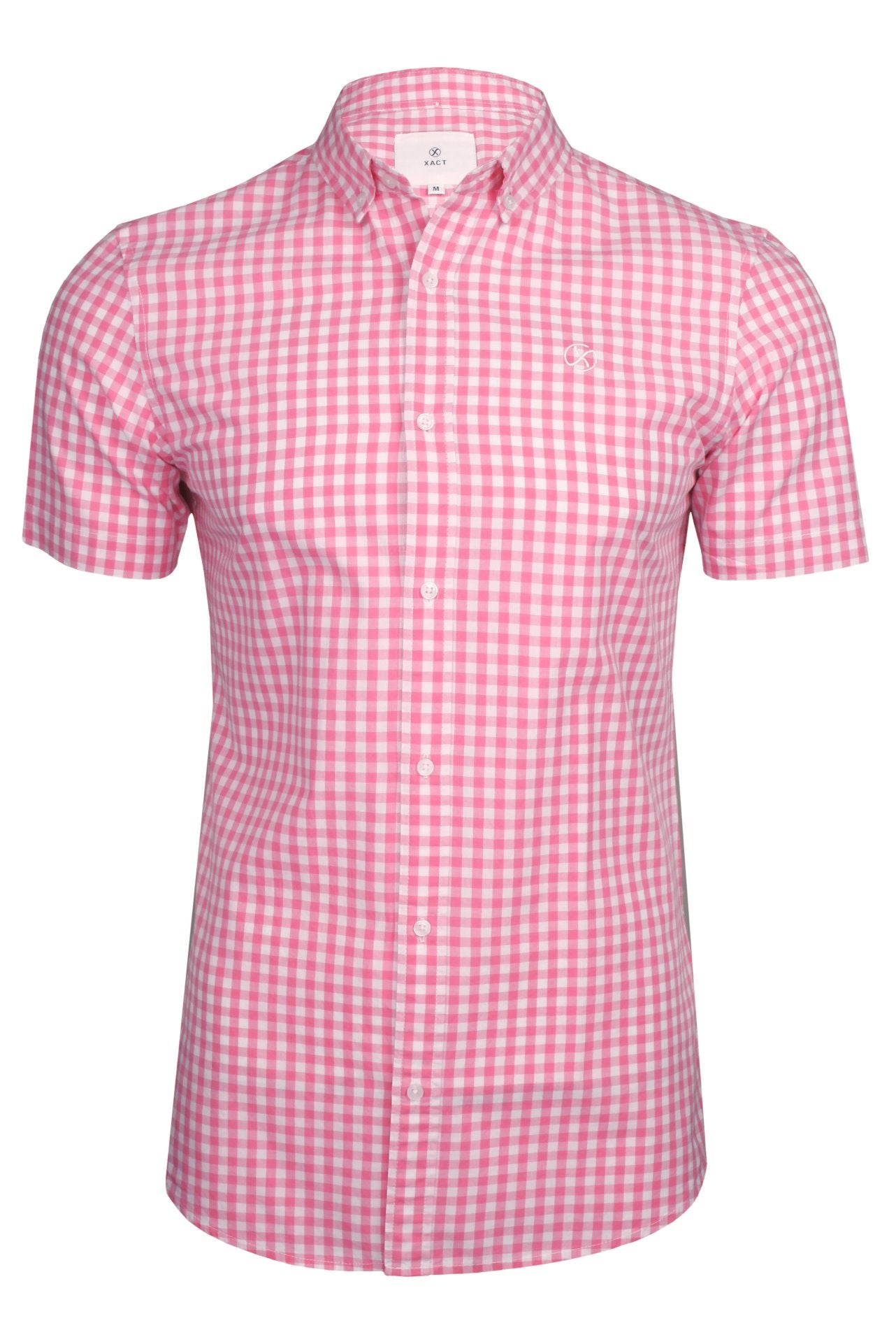 Exact Men's Cotton Gingham Check Shirt - Short Sleeve