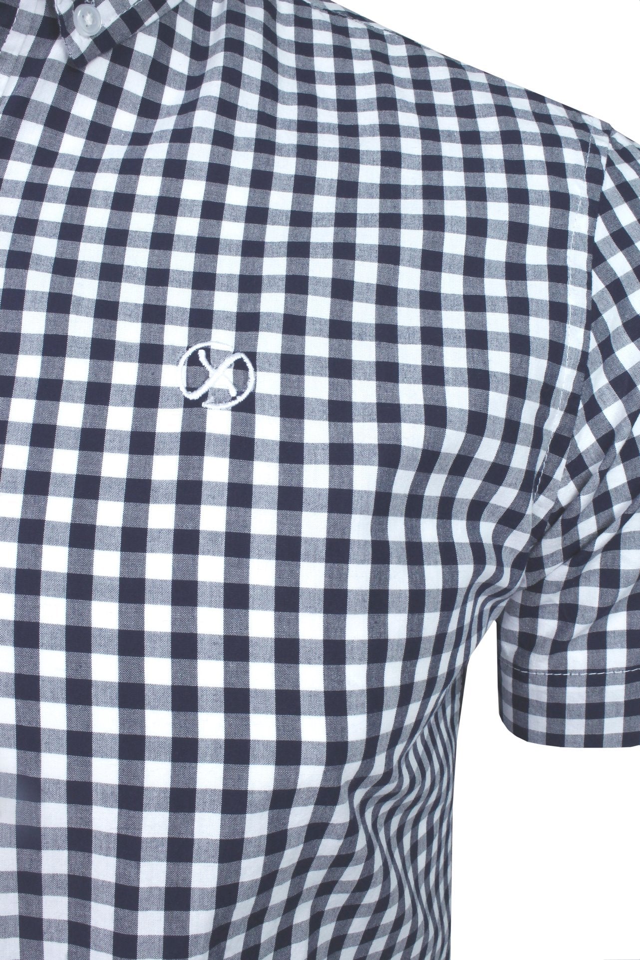 Exact Men's Cotton Gingham Check Shirt - Short Sleeve