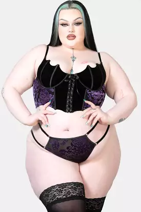 Fang Burnout Velvet Plus Size Bustier