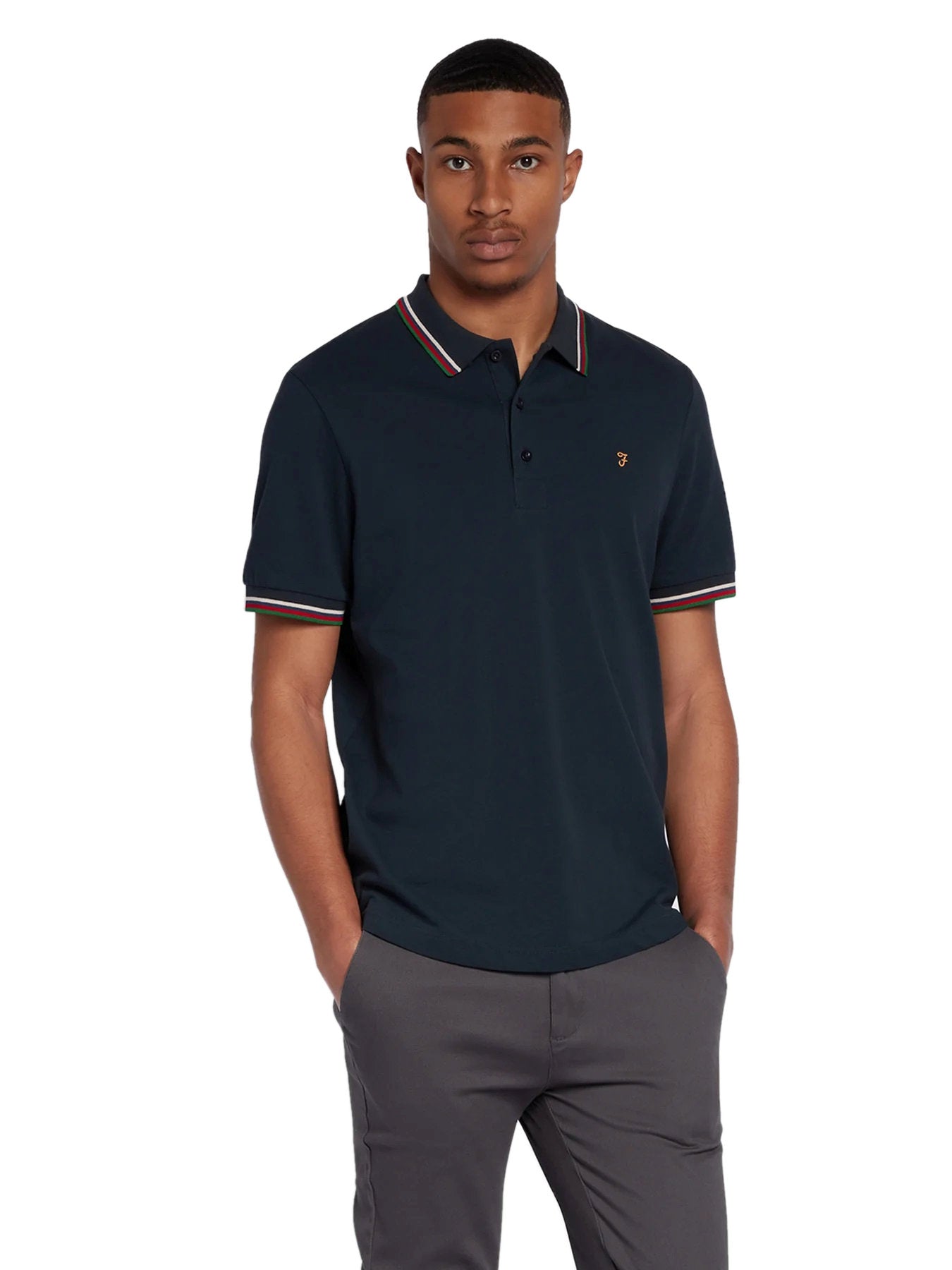 Farah 'Alvin' Pique Polo Shirt Regular Fit - Tipped