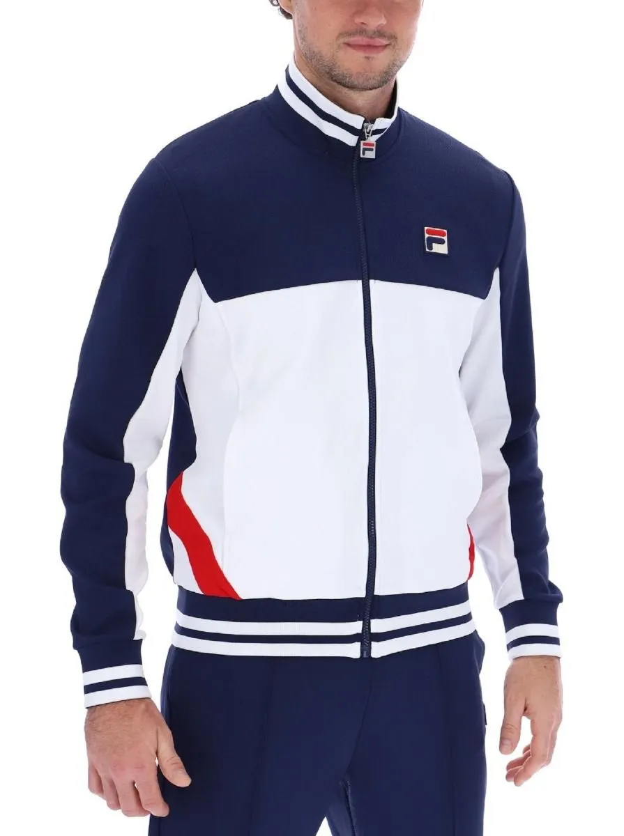 Navy Fila Tiebreaker Funnel Neck Track Jacket