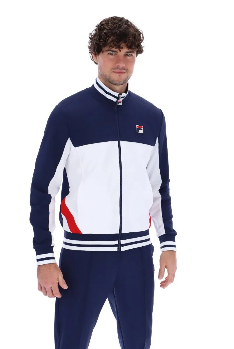 Navy Fila Tiebreaker Funnel Neck Track Jacket