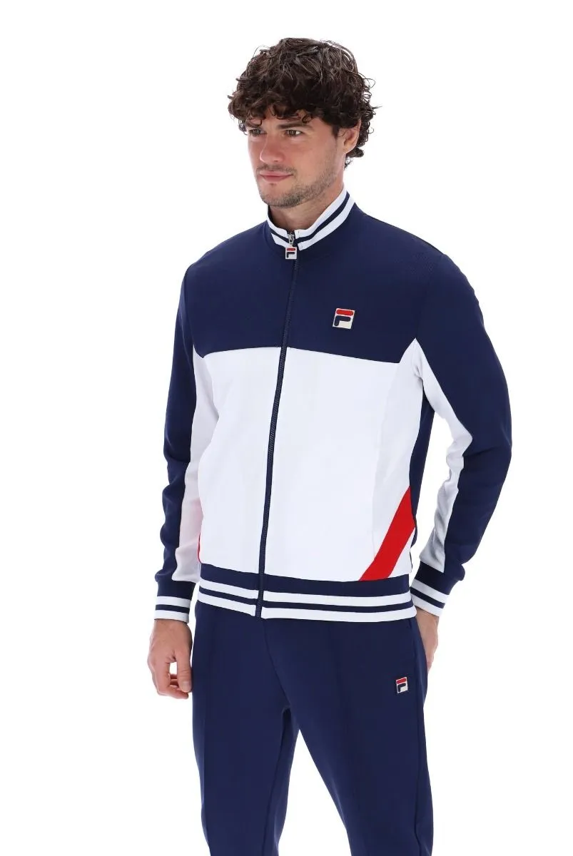 Navy Fila Tiebreaker Funnel Neck Track Jacket