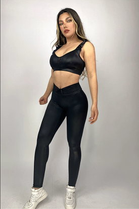 Fitwear Legging Cupcake Leather Effect Black