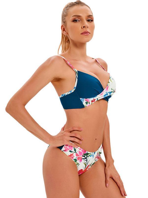 Floral Bandeau Hipster Bikini Set