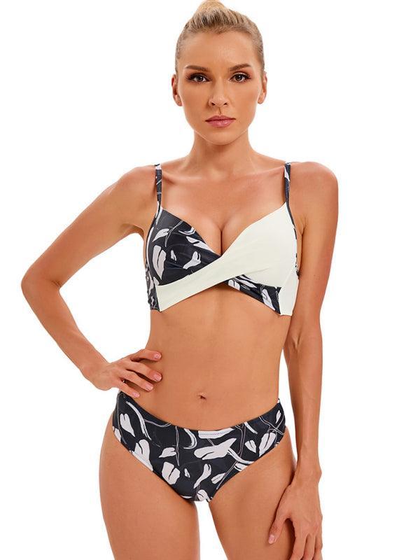 Floral Bandeau Hipster Bikini Set