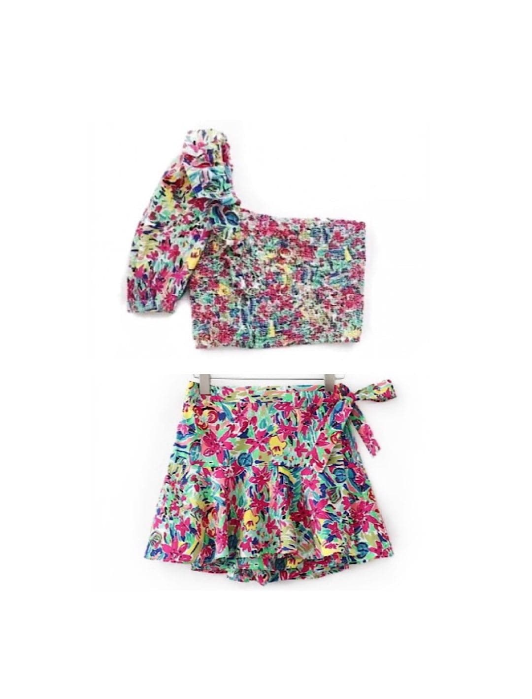 Floral Bandeau Top Skort Set